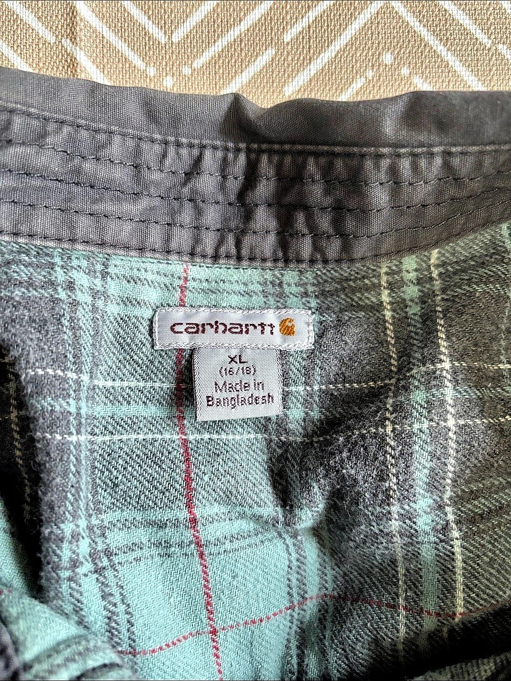 Carhartt women’s Gray Flannel lined Button-Up Shirt Size XL - Picture 5 of 5